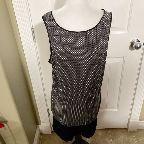 REITMANS Plus-size black grey white geometric print tank top XL 1X XXL 2X shirt - Picture 15 of 15